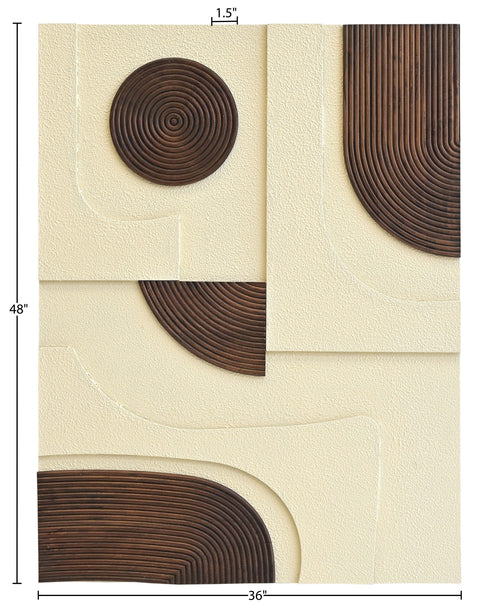 Emory 36" Brown Mango Wood Wall Art, 1 Piece