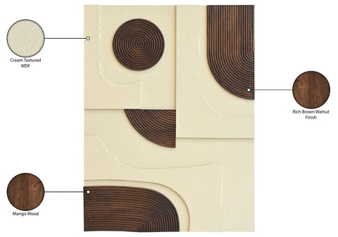 Emory 36" Brown Mango Wood Wall Art, 1 Piece