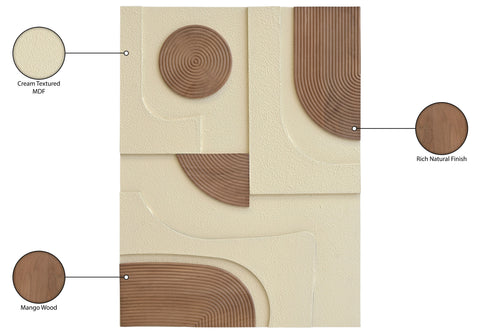 Emory 36" Natural Mango Wood Wall Art, 1 Piece (Style 2)