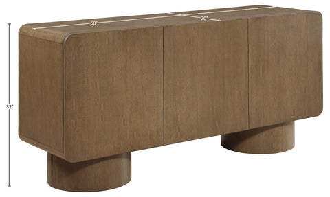 Tessa Brown Solid Wood And Oak Veneer Sideboard/Buffet, 1 Piece