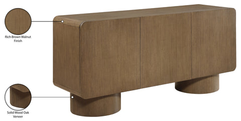Tessa Brown Solid Wood And Oak Veneer Sideboard/Buffet, 1 Piece