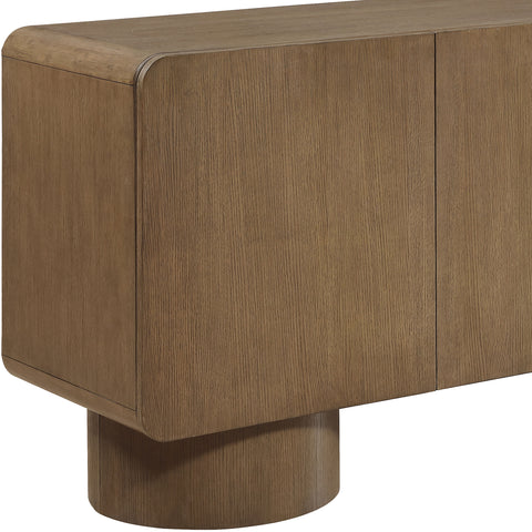 Tessa Brown Solid Wood And Oak Veneer Sideboard/Buffet, 1 Piece