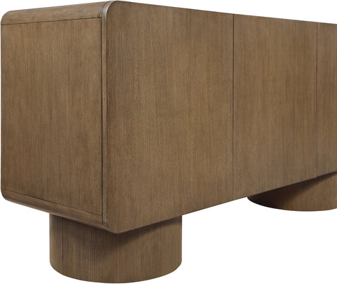 Tessa Brown Solid Wood And Oak Veneer Sideboard/Buffet, 1 Piece