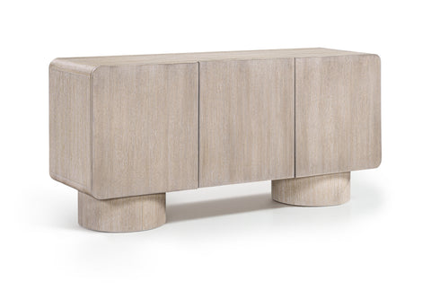 Tessa Natural Solid Wood And Oak Veneer Sideboard/Buffet, 1 Piece