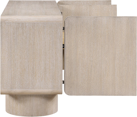 Tessa Natural Solid Wood And Oak Veneer Sideboard/Buffet, 1 Piece