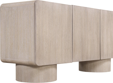 Tessa Natural Solid Wood And Oak Veneer Sideboard/Buffet, 1 Piece