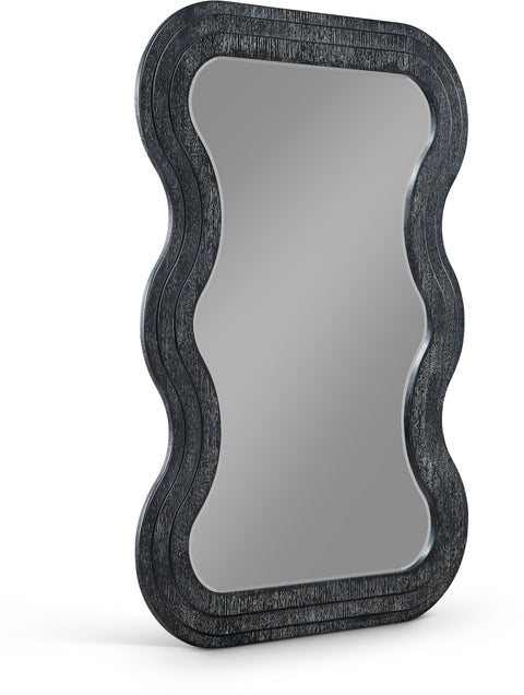Piper 33" Black Oak Veneer Frame Mirror, 1 Piece