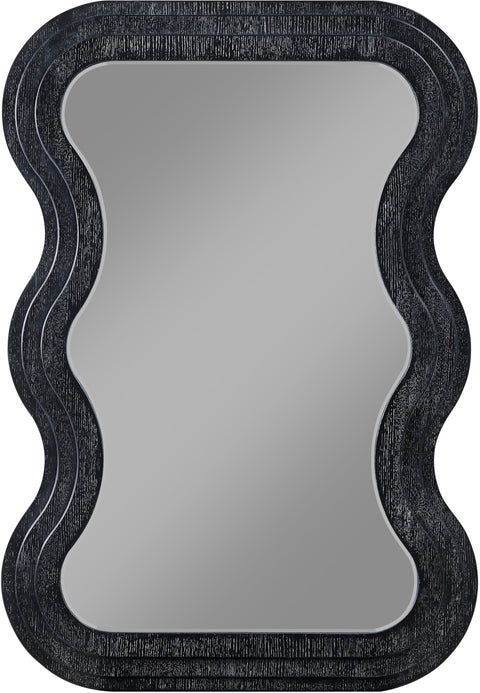 Piper 33" Black Oak Veneer Frame Mirror, 1 Piece