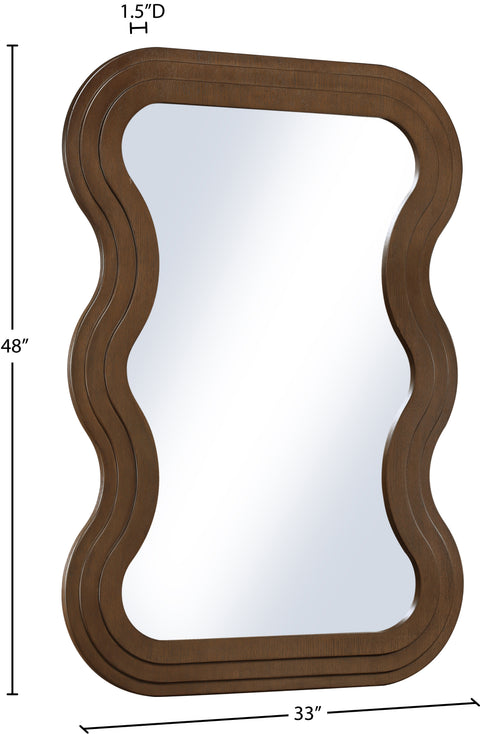 Piper 33" Brown Oak Veneer Frame Mirror, 1 Piece