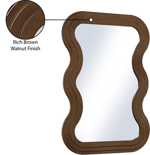 Piper 33" Brown Oak Veneer Frame Mirror, 1 Piece
