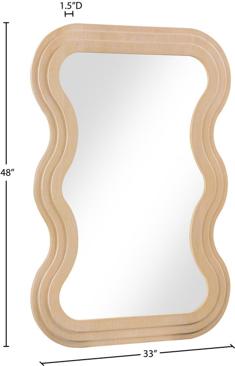 Piper 33" Natural Oak Veneer Frame Mirror, 1 Piece