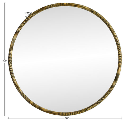 Mira 30" Gold Iron Frame Mirror, 1 Piece