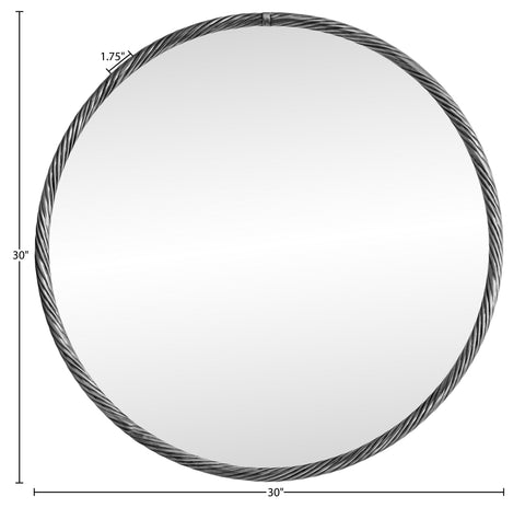 Mira 30" Silver Iron Frame Mirror, 1 Piece