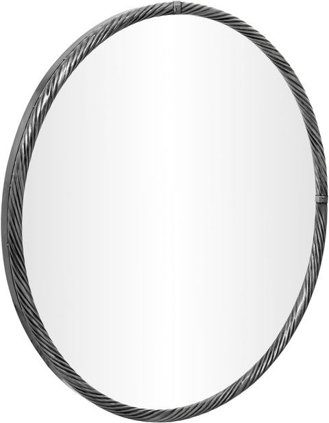 Mira 30" Silver Iron Frame Mirror, 1 Piece