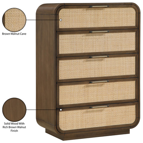 Prescott Brown Natural Cane And Solid Wood Chest, 1 Piece