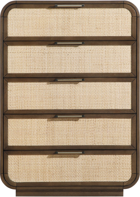 Prescott Brown Natural Cane And Solid Wood Chest, 1 Piece