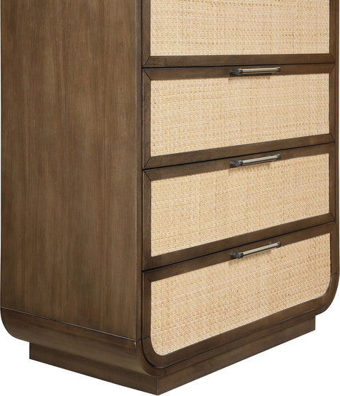 Prescott Brown Natural Cane And Solid Wood Chest, 1 Piece
