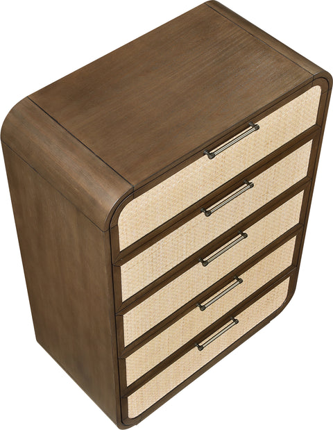 Prescott Brown Natural Cane And Solid Wood Chest, 1 Piece
