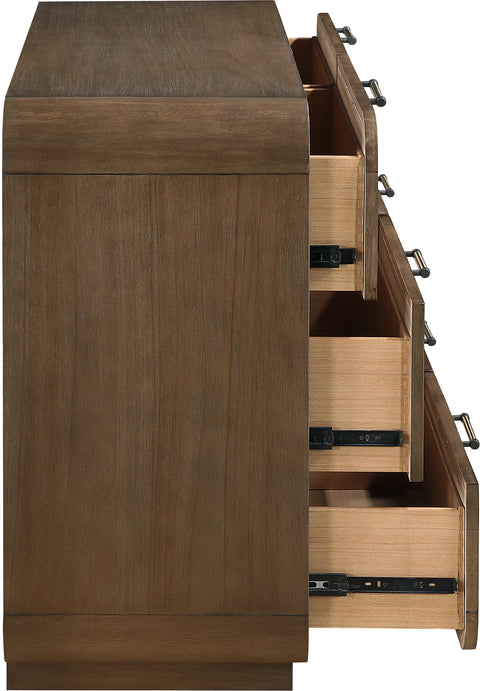 Prescott Brown Natural Cane And Solid Wood Dresser, 1 Piece