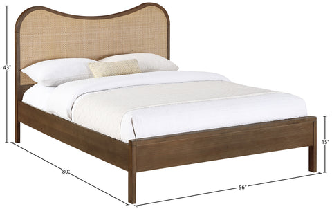 Prescott Brown Natural Cane And Solid Wood Full Bed, 1 Piece