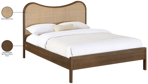 Prescott Brown Natural Cane And Solid Wood Full Bed, 1 Piece