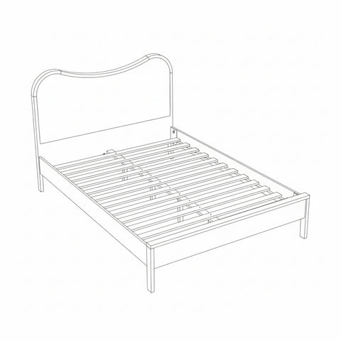 Prescott Brown Natural Cane And Solid Wood Full Bed, 1 Piece