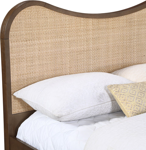 Prescott Brown Natural Cane And Solid Wood Full Bed, 1 Piece