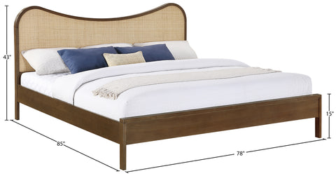 Prescott Brown Natural Cane And Solid Wood King Bed, 1 Piece