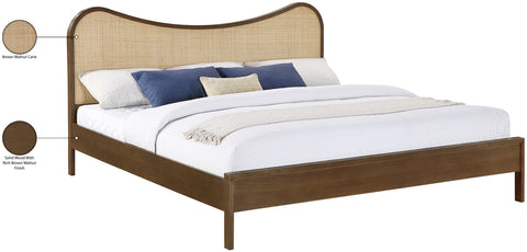 Prescott Brown Natural Cane And Solid Wood King Bed, 1 Piece