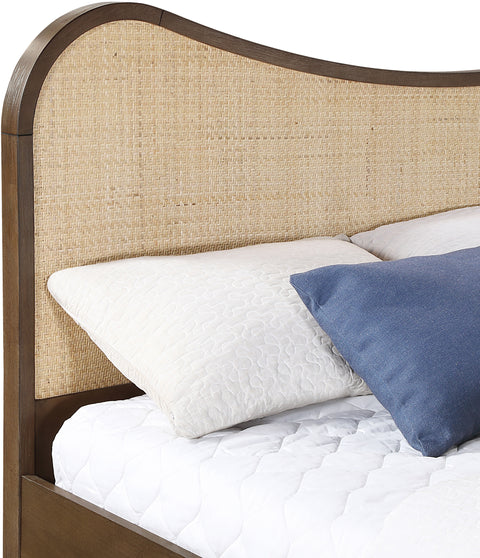 Prescott Brown Natural Cane And Solid Wood King Bed, 1 Piece
