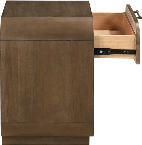 Prescott 28.5" Brown Natural Cane And Solid Wood Nightstand, 1 Piece