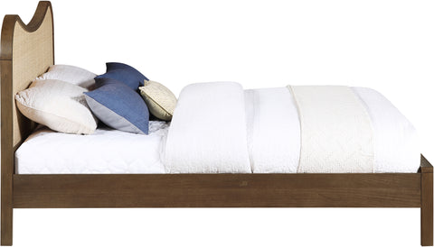 Prescott Brown Natural Cane And Solid Wood Queen Bed, 1 Piece