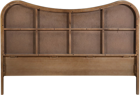 Prescott Brown Natural Cane And Solid Wood Queen Bed, 1 Piece
