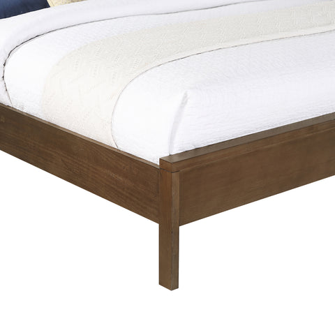 Prescott Brown Natural Cane And Solid Wood Queen Bed, 1 Piece