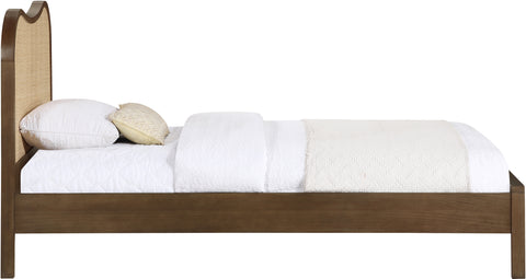Prescott Brown Natural Cane And Solid Wood Twin Bed, 1 Piece