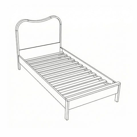 Prescott Brown Natural Cane And Solid Wood Twin Bed, 1 Piece