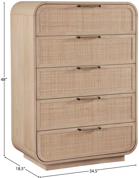 Prescott Natural Natural Cane And Solid Wood Chest, 1 Piece