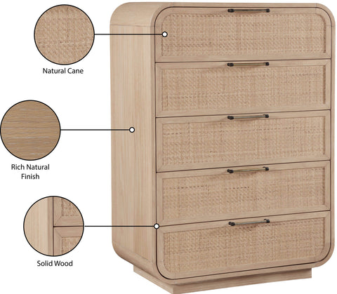 Prescott Natural Natural Cane And Solid Wood Chest, 1 Piece