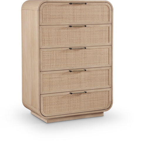 Prescott Natural Natural Cane And Solid Wood Chest, 1 Piece