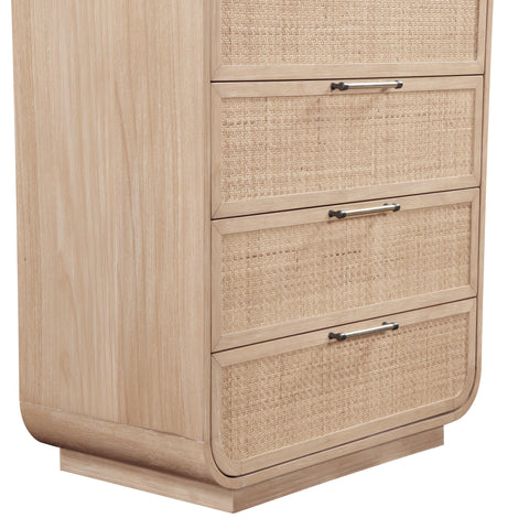 Prescott Natural Natural Cane And Solid Wood Chest, 1 Piece