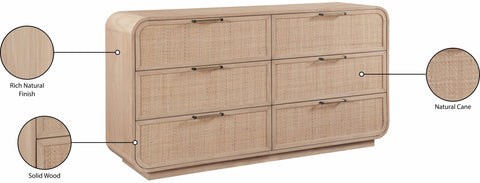 Prescott Natural Natural Cane And Solid Wood Dresser, 1 Piece