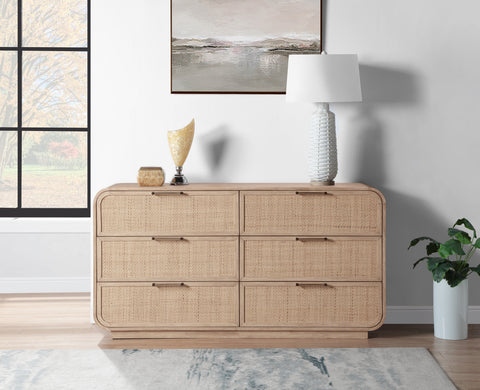 Prescott Natural Natural Cane And Solid Wood Dresser, 1 Piece