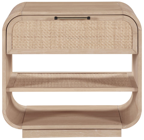 Prescott 28.5" Natural Natural Cane And Solid Wood Nightstand, 1 Piece
