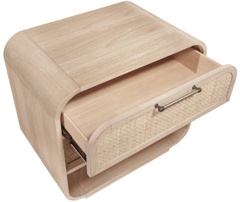 Prescott 28.5" Natural Natural Cane And Solid Wood Nightstand, 1 Piece