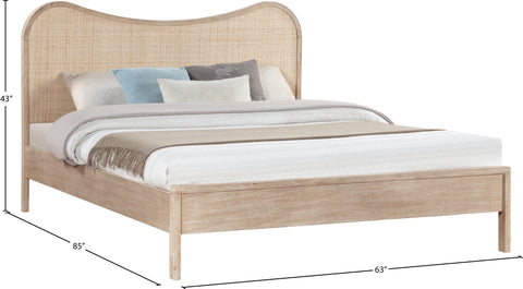 Prescott Natural Natural Cane And Solid Wood Queen Bed, 1 Piece