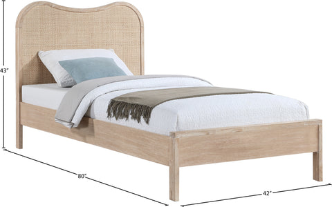Prescott Natural Natural Cane And Solid Wood Twin Bed, 1 Piece