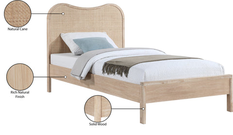 Prescott Natural Natural Cane And Solid Wood Twin Bed, 1 Piece