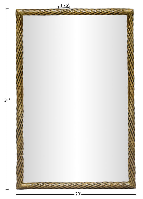 Mira 20" Gold Iron Frame Mirror, 1 Piece