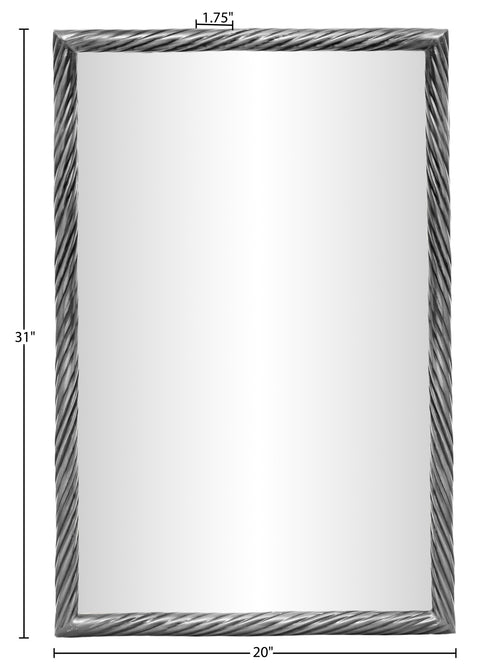 Mira 20" Silver Iron Frame Mirror, 1 Piece