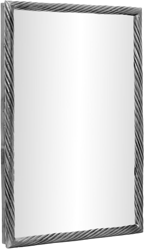 Mira 20" Silver Iron Frame Mirror, 1 Piece